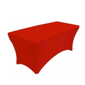 Housse rouge pour table rectangulaire