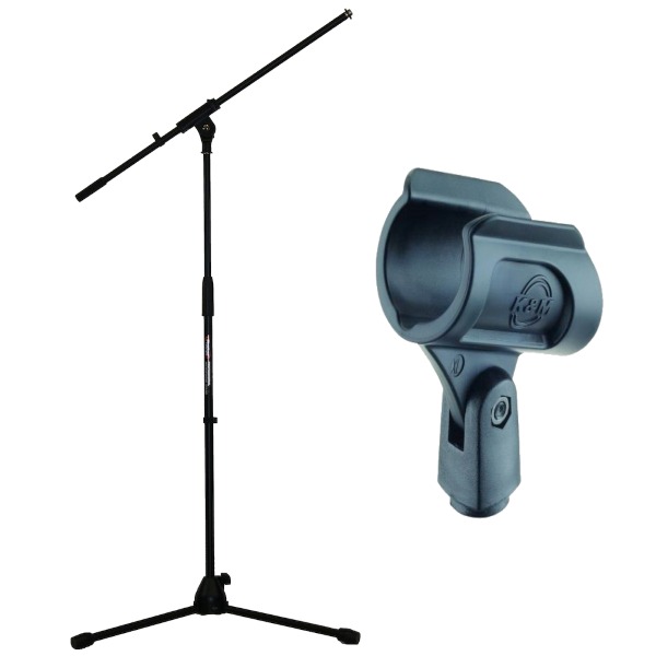 pied de micro en location en bretagne avec la pince interchangeable selon type de microphone