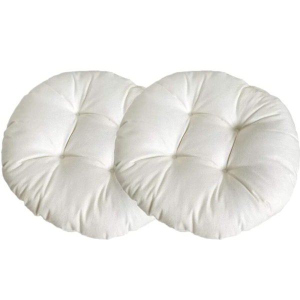 Coussins ronds blancs pour fauteuils Emmanuelle