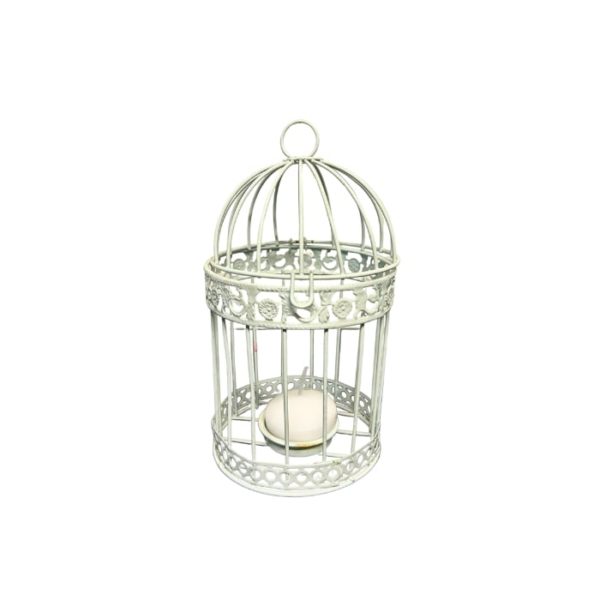 Petite cage à oiseaux avec support de bougies