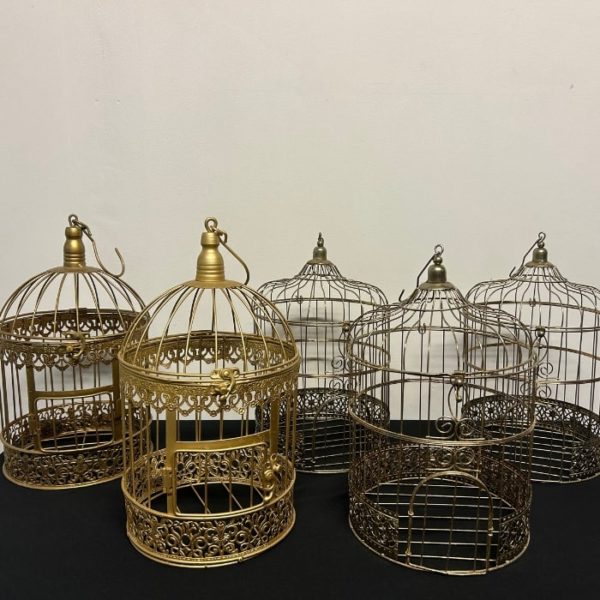 5 cages a oiseaux couleur doré